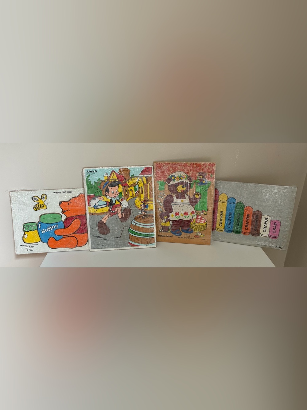 Vintage Disney Playskool Fisher Price Judy Wood Block Puzzles Lot Of 4